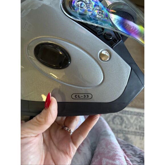 HJC Size XL Full Face Motorcycle Riding Helmet Silver Modular Power Sport Cl-33 - Picture 11 of 12